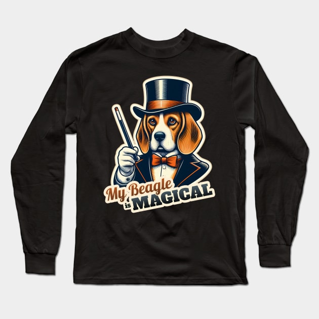 Beagle Magician Long Sleeve T-Shirt by k9-tee